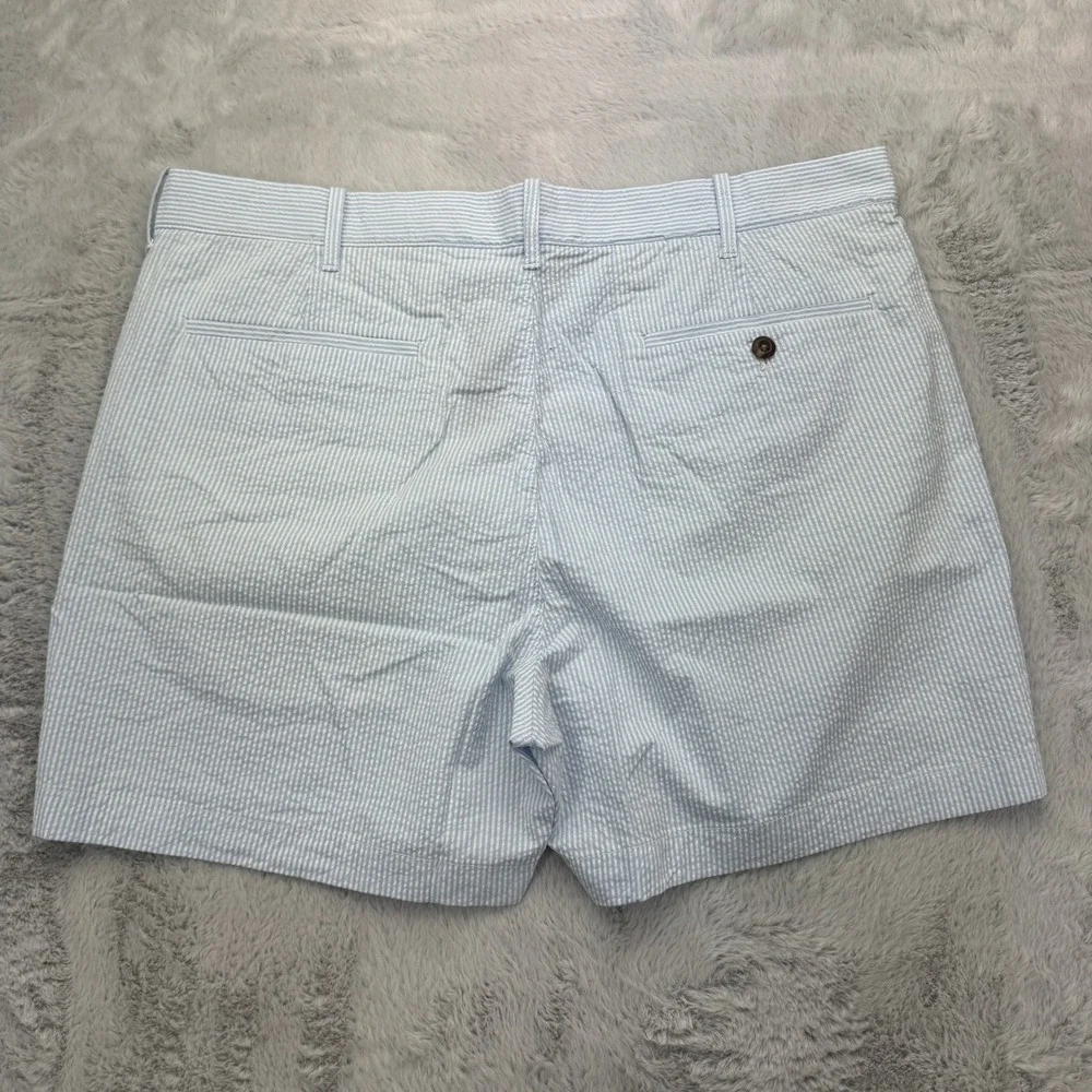 J Crew. Seersucker Shorts Mens 38 Blue Striped Casual Summer Lightweight NWT - Picture 9 of 10